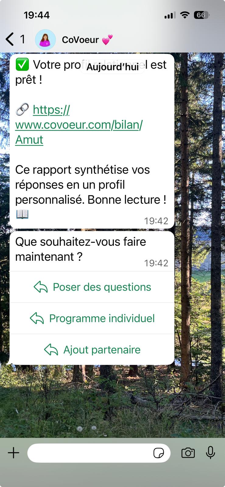 CoVoeur sur WhatsApp